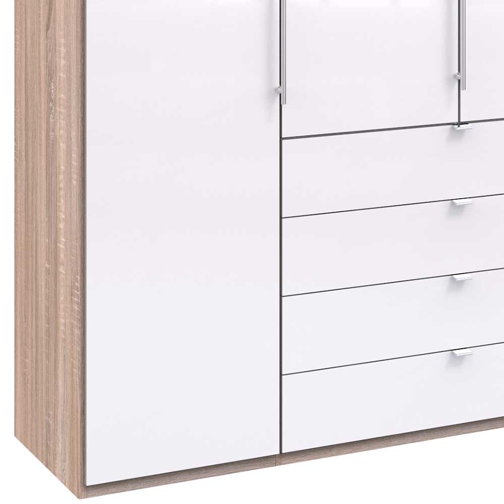 Schlafzimmer Falttürenschrank in Weiß glasbeschichtet - Bosays