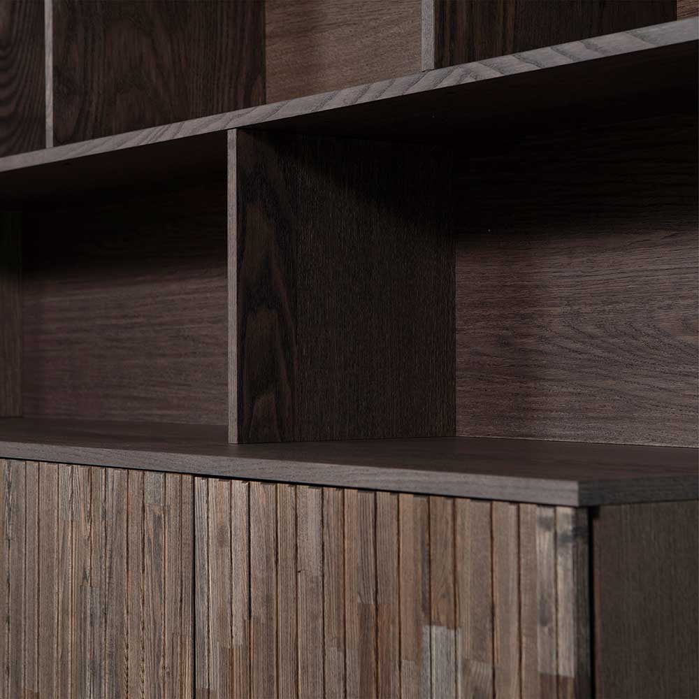 200x150x44 Wohnzimmerschrank mit Furnier Esche Dunkel - Eyes I