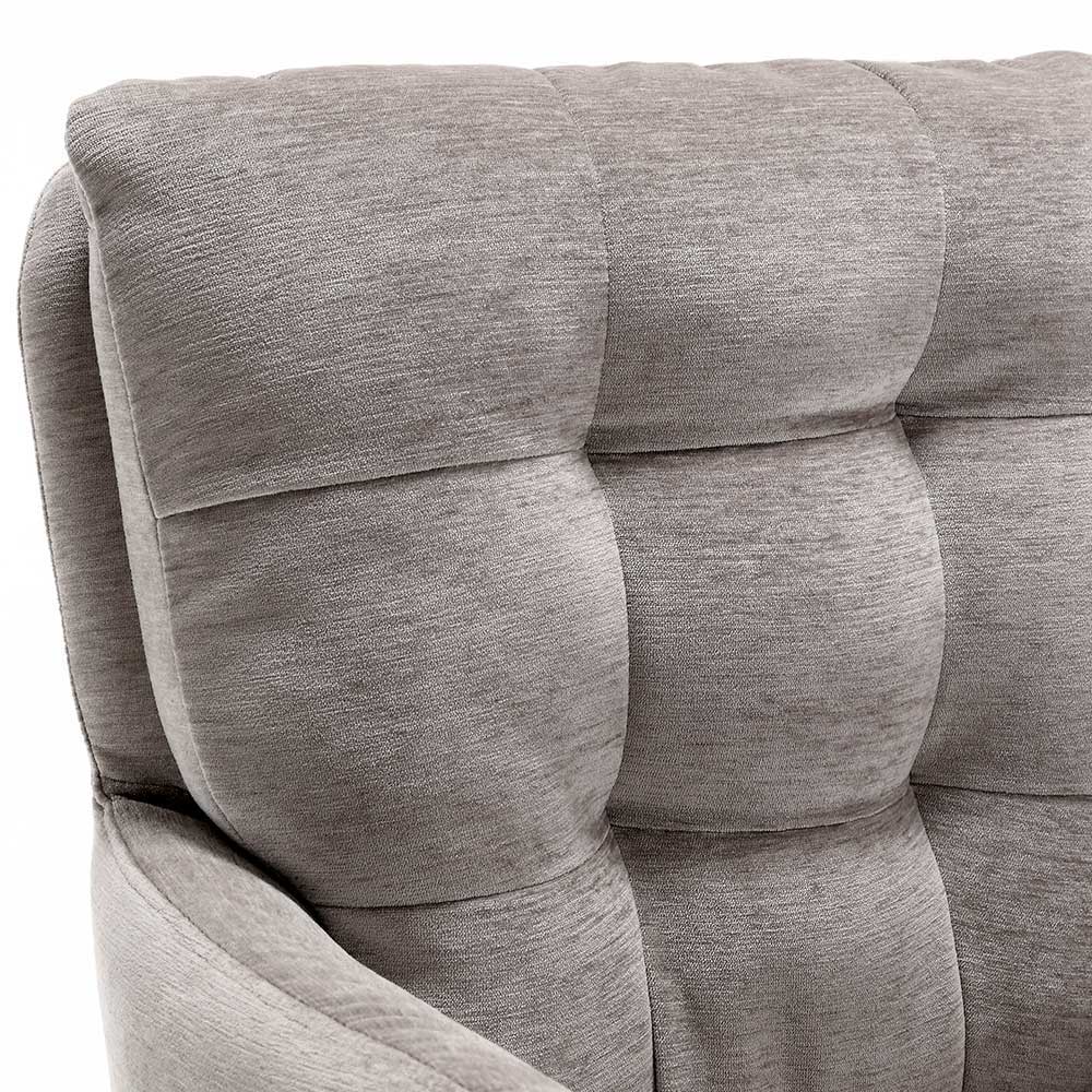 Chenille Tischsessel in Taupe - Vatros (2er Set)