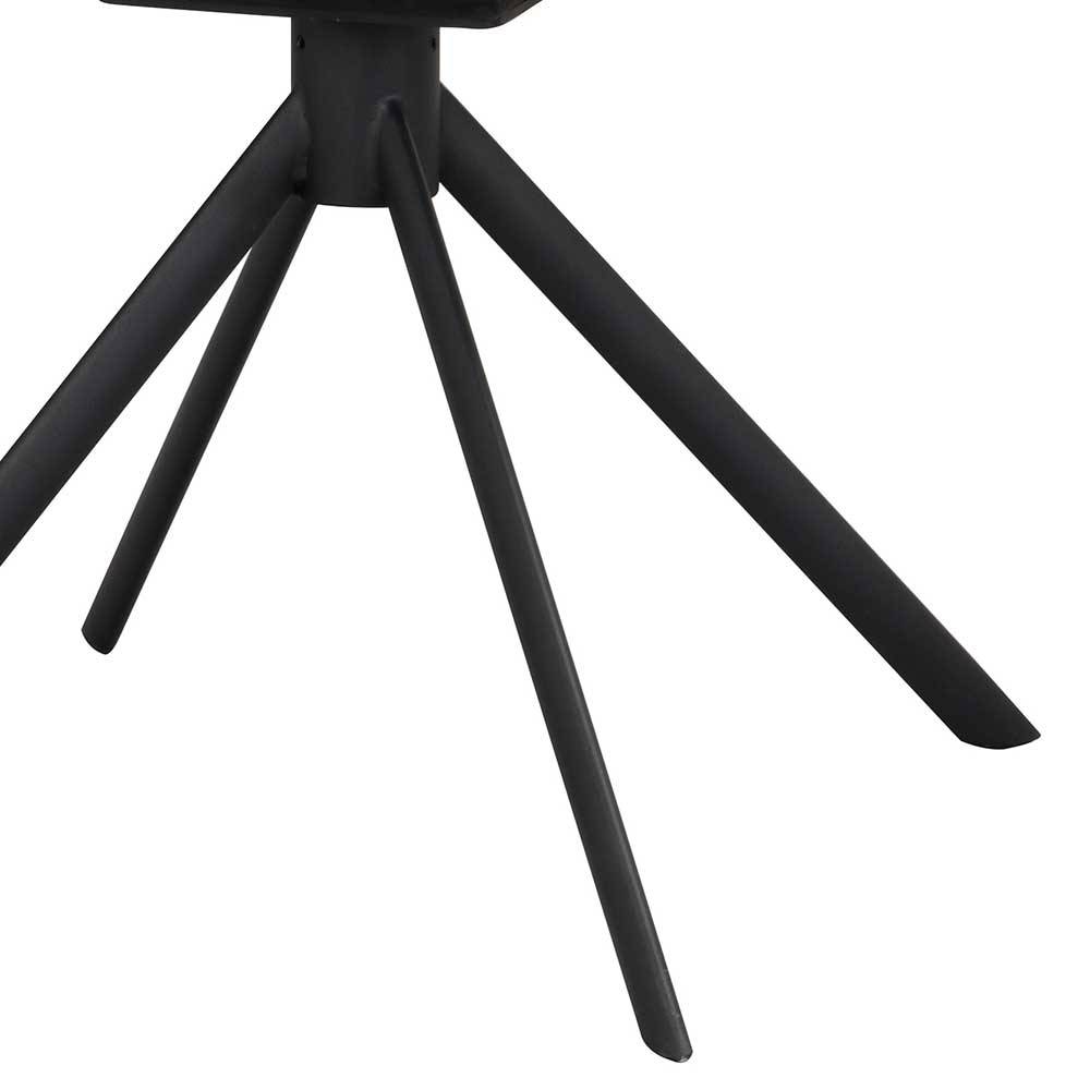 Armlehnenstuhl aus Leder in Schwarz - Maik (2er Set)