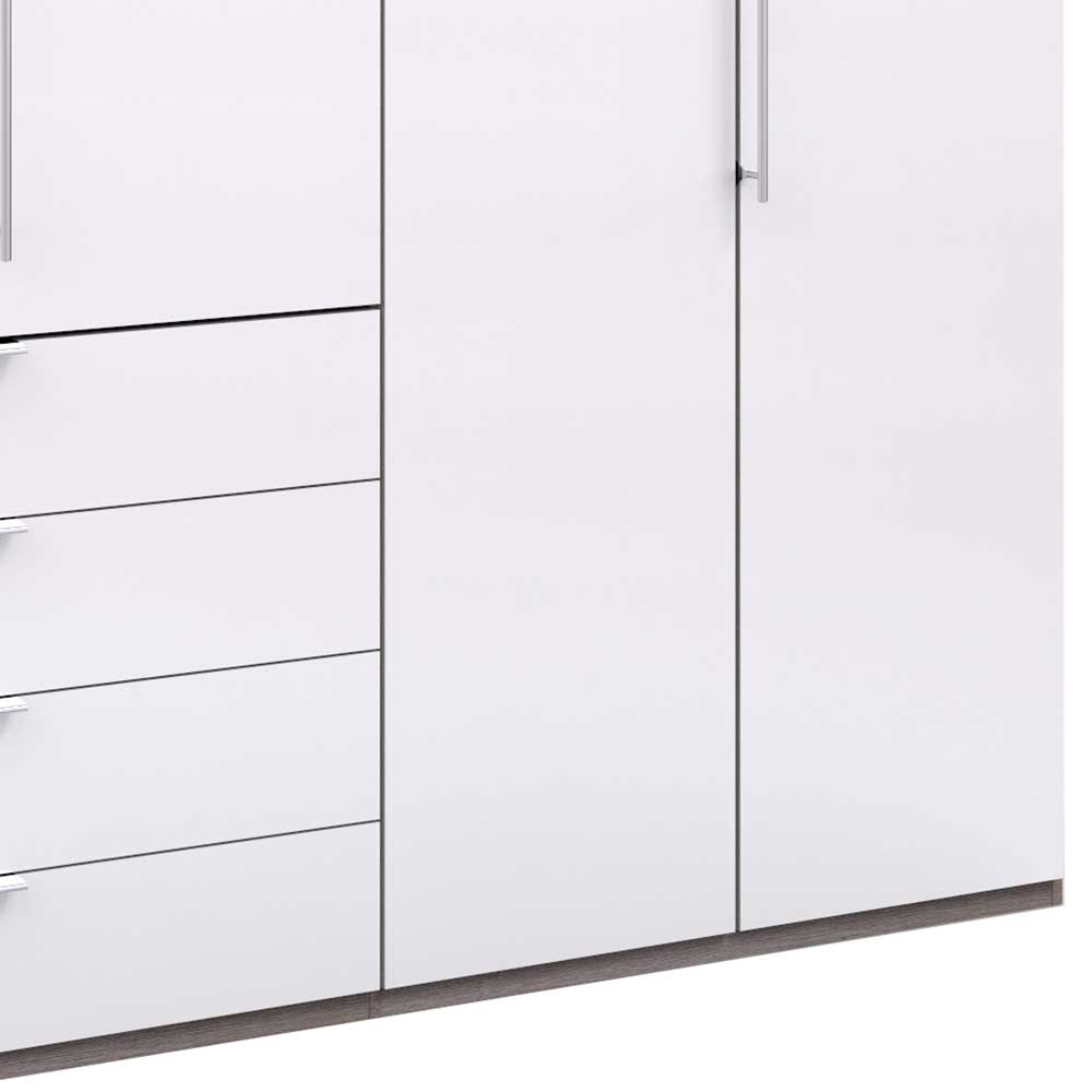 Hoher Kleiderschrank in Weiß Glas & Eiche Dunkel - Empresian