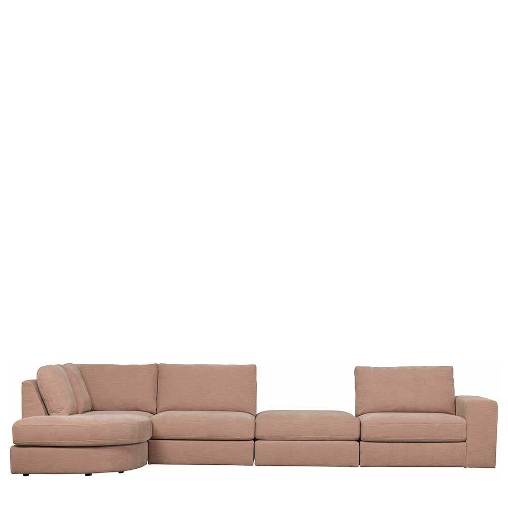 Moderner Webstoff Polsterhpcker in Rosa - Alou