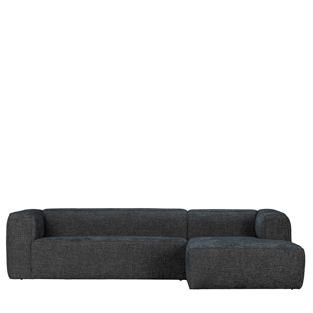 Strukturstoff L-Sofa in Dunkelgrau - Neasa