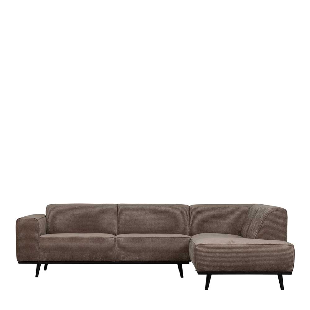 Federkern Polsterecke in Taupe Strukturstoff - Wishes
