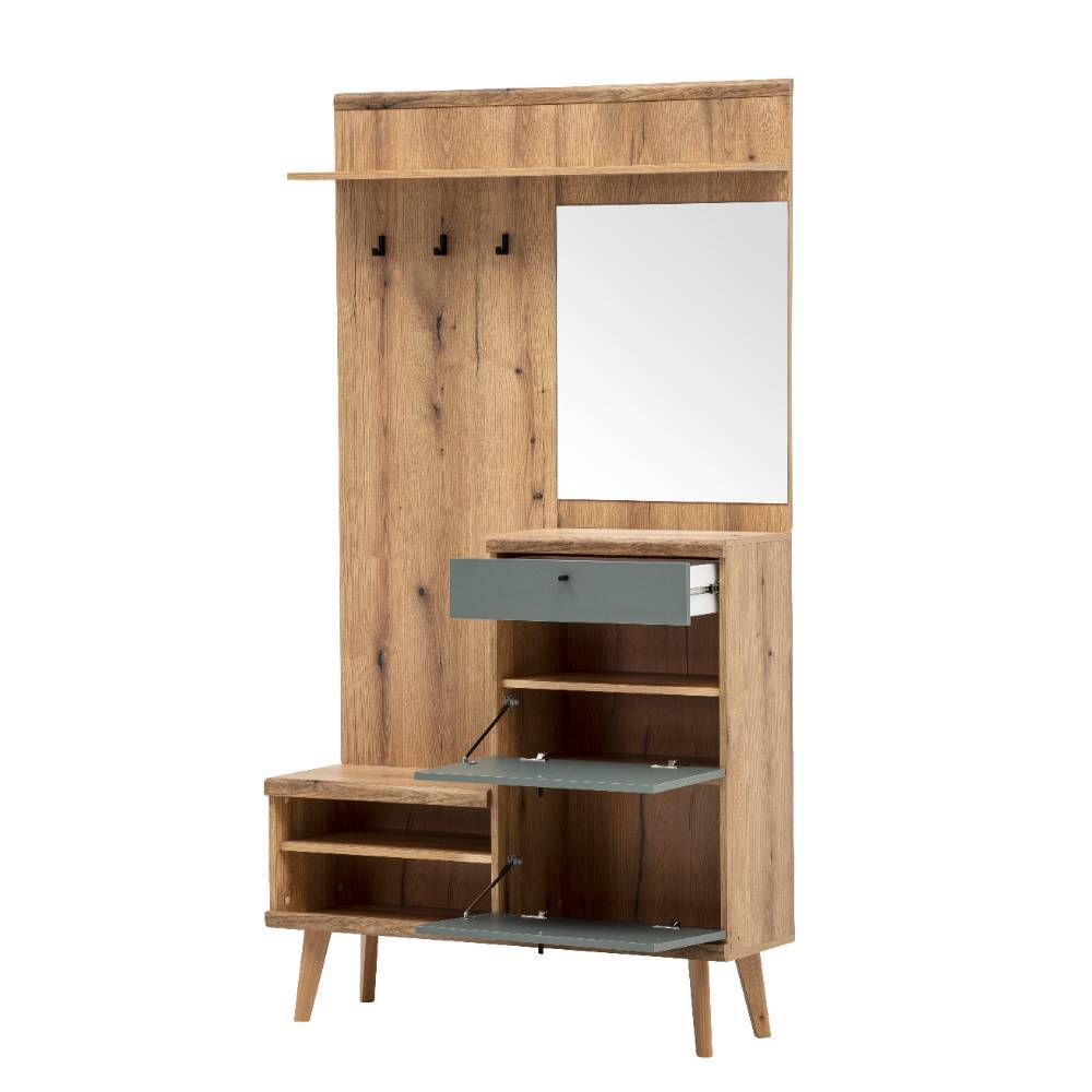 Garderobe und Highboard Set - Oliva (zweiteilig)