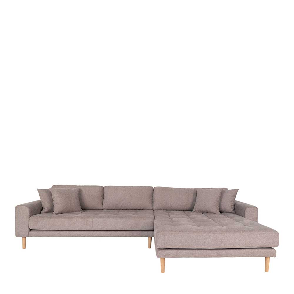 Ecksofa in Beigegrau Stoff - Oyal