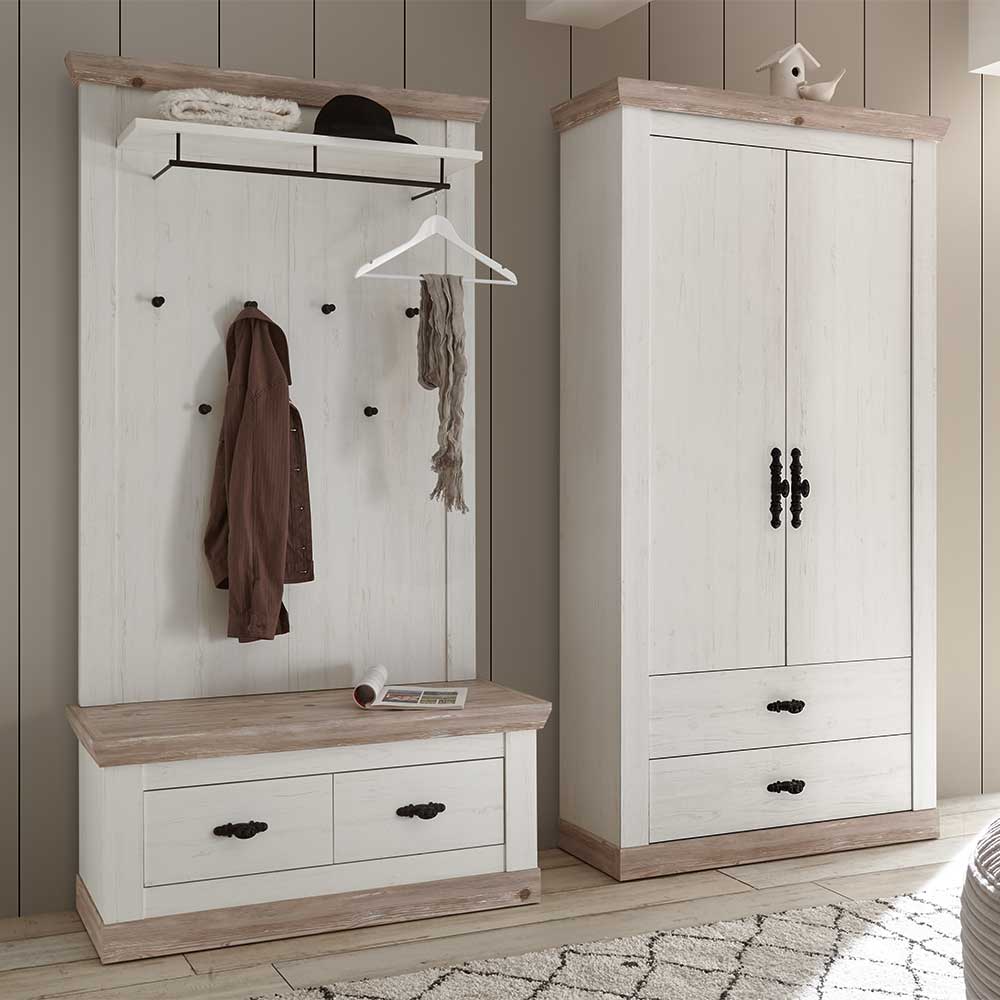 Flur Garderobe & Bank & Schrank - Nedita (dreiteilig)
