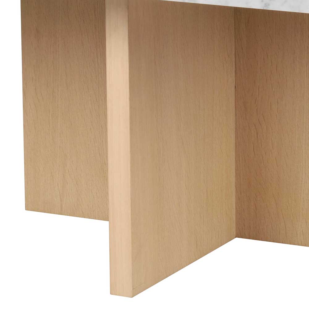 Wohnzimmer Couchtisch mit Marmorplatte 90x90 - Gulliver