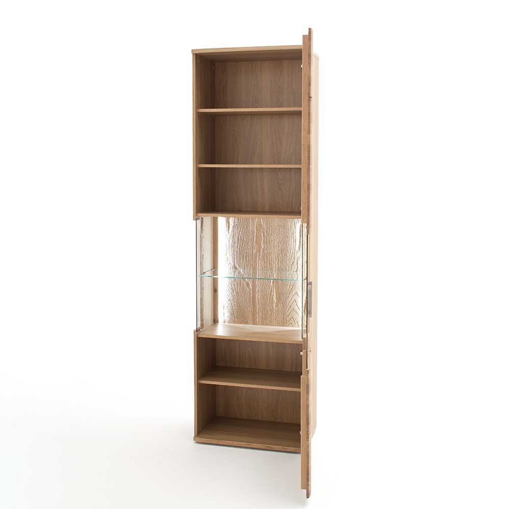 1-türige Schrank Vitrine aus Massivholz - Crokas