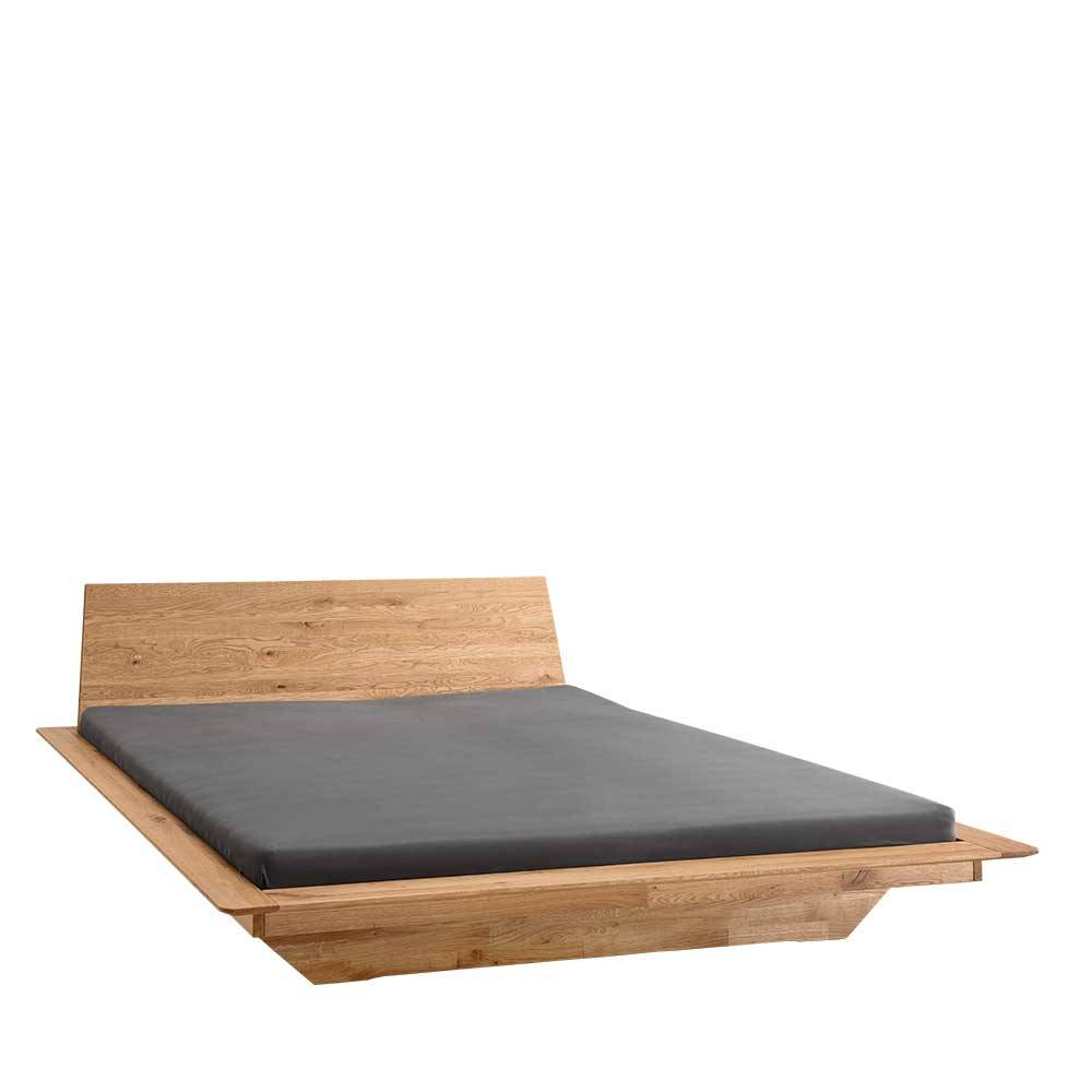 Design Schwebebett aus Wildeiche Massivholz - Nowy