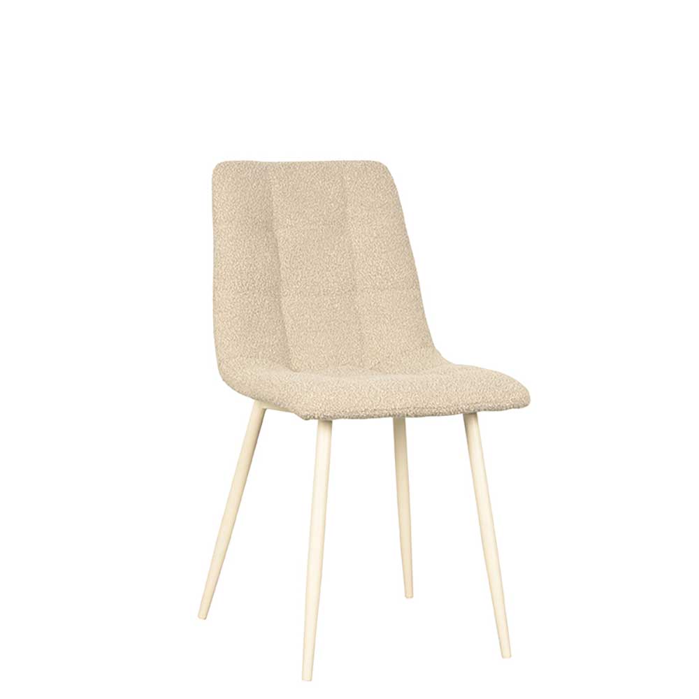Heller Polsterstuhl in Beige und Weiß - Janura