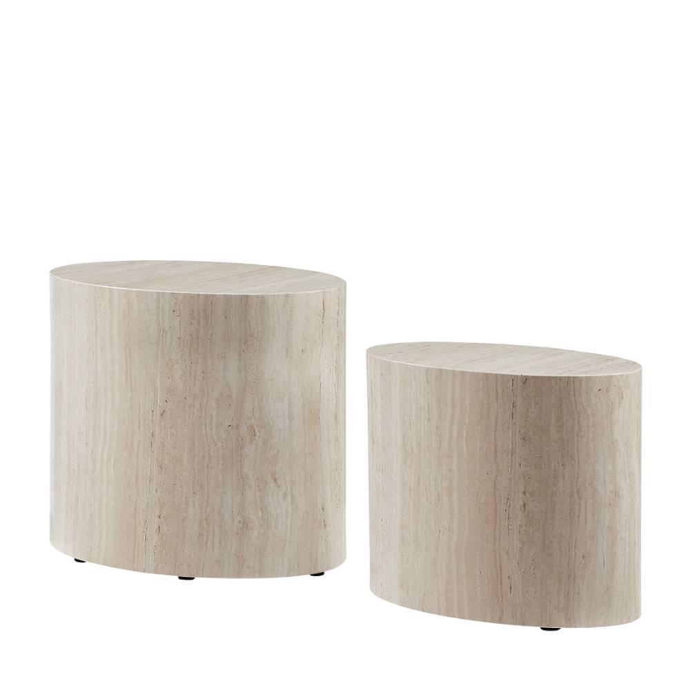 Couchtisch Duo in Oval - Liesca (zweiteilig)