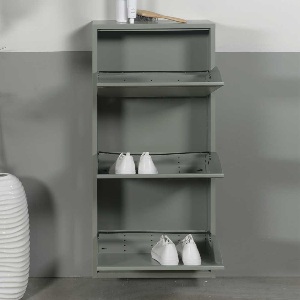 Hängender Schuhschrank in Graugrün - Bombasti
