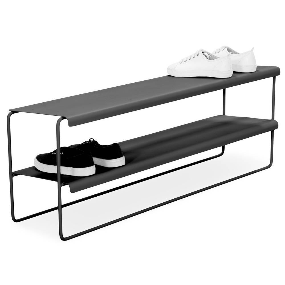 103cm breites Schuhregal in Schwarz Stahl - Parvello