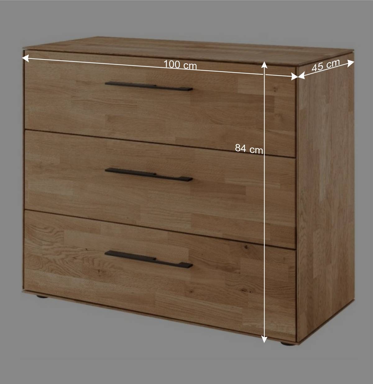 Wildeiche-Kommode 100 cm breit - Kassanda