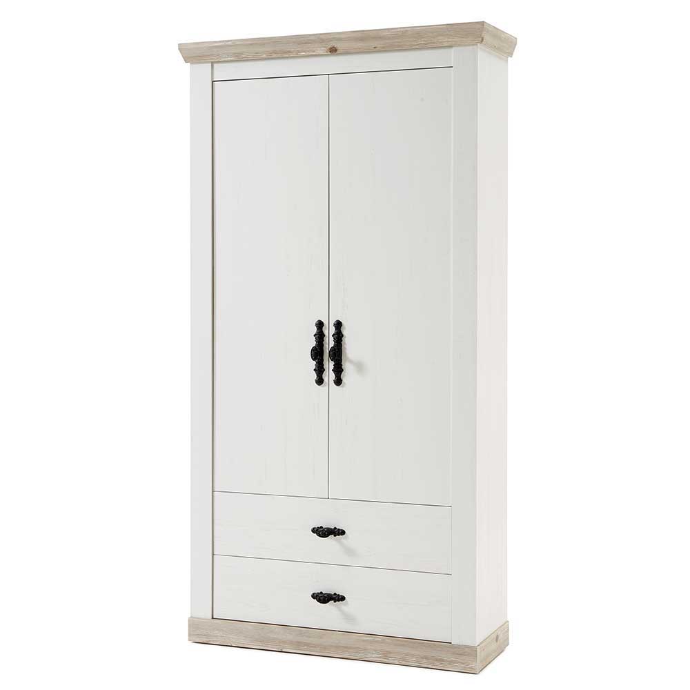 Country Garderoben Set mit Schrank - Nedita (dreiteilig)