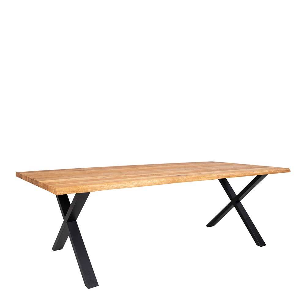 240x95 Esstisch mit X Füßen aus Stahl - Malawi