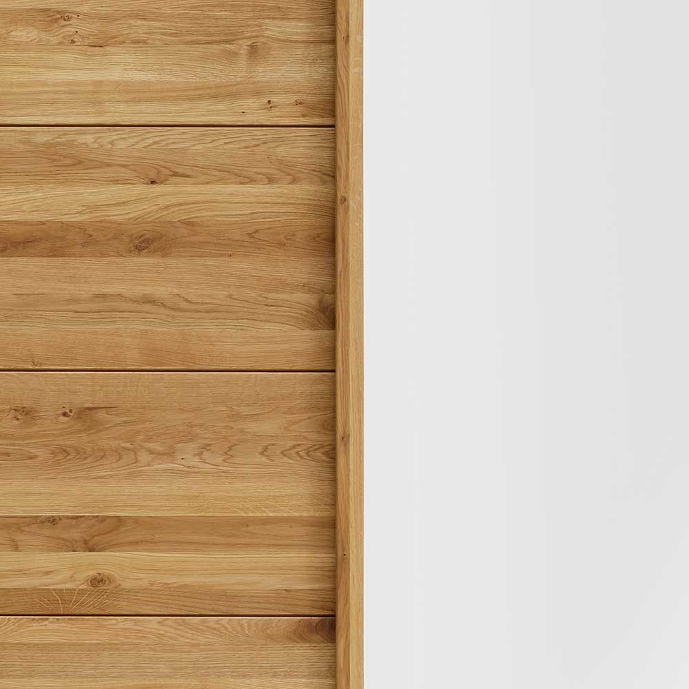 Schwebetürenschrank aus Wildeiche & Weißglas - Divnoi