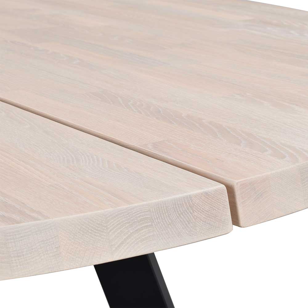 Runder Esstisch in Eiche White Wash - Pulva