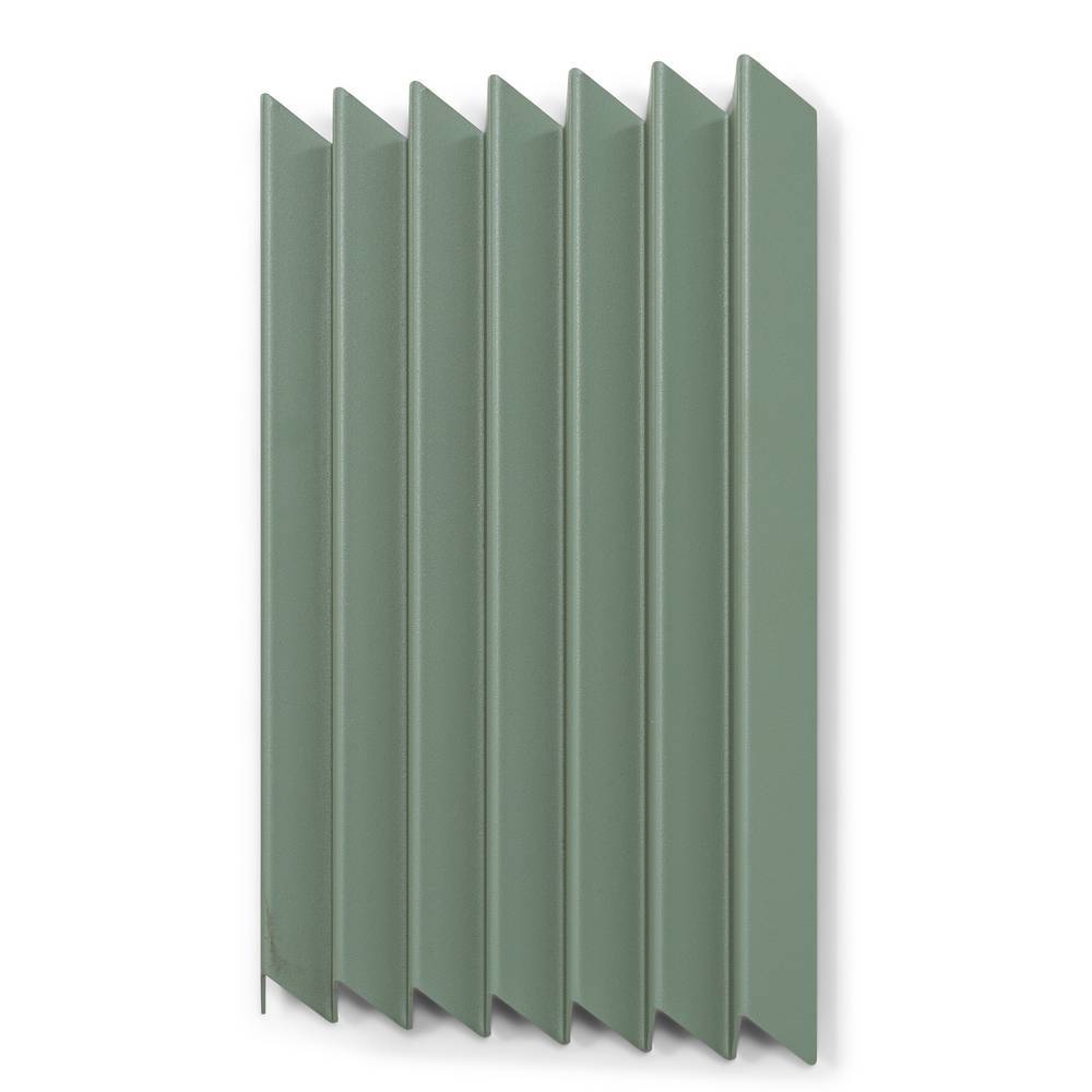 Modernes graugrünes Garderobenpaneel aus Stahl mit minimalistischem Faltendesign – Onlio