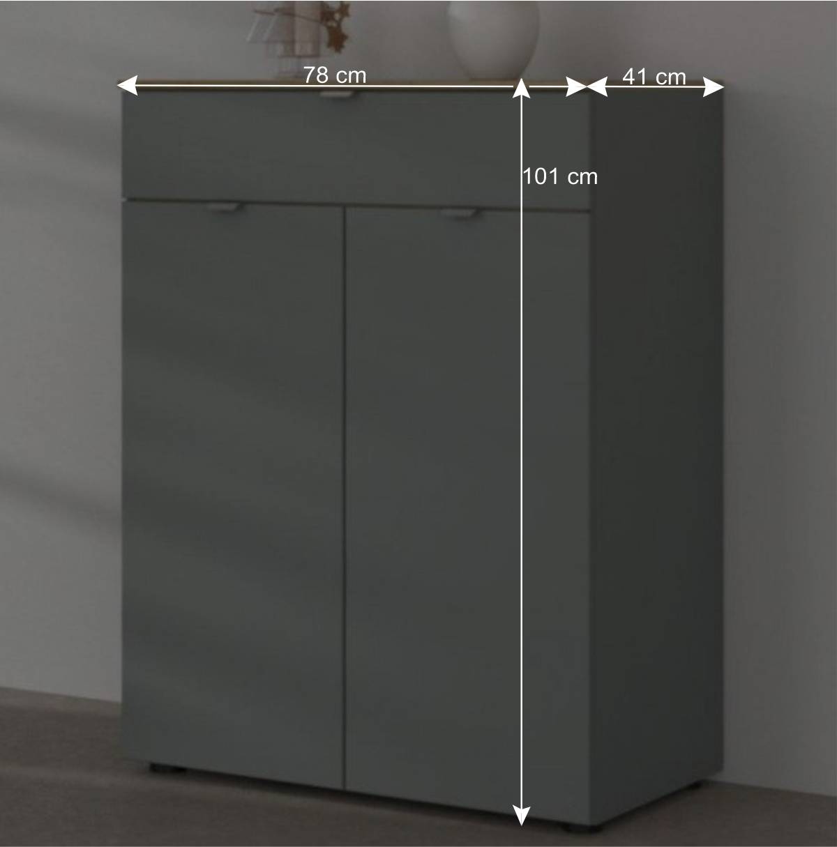 Vertiko Kommode in Graugrün - Anthros