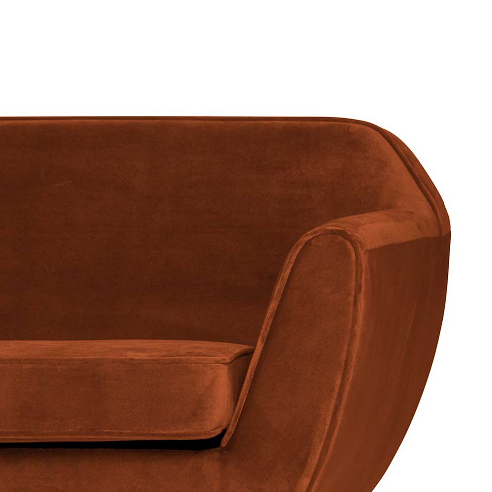 Wohnzimmer Viersitzer Samtsofa in Rost Braun - Apkena