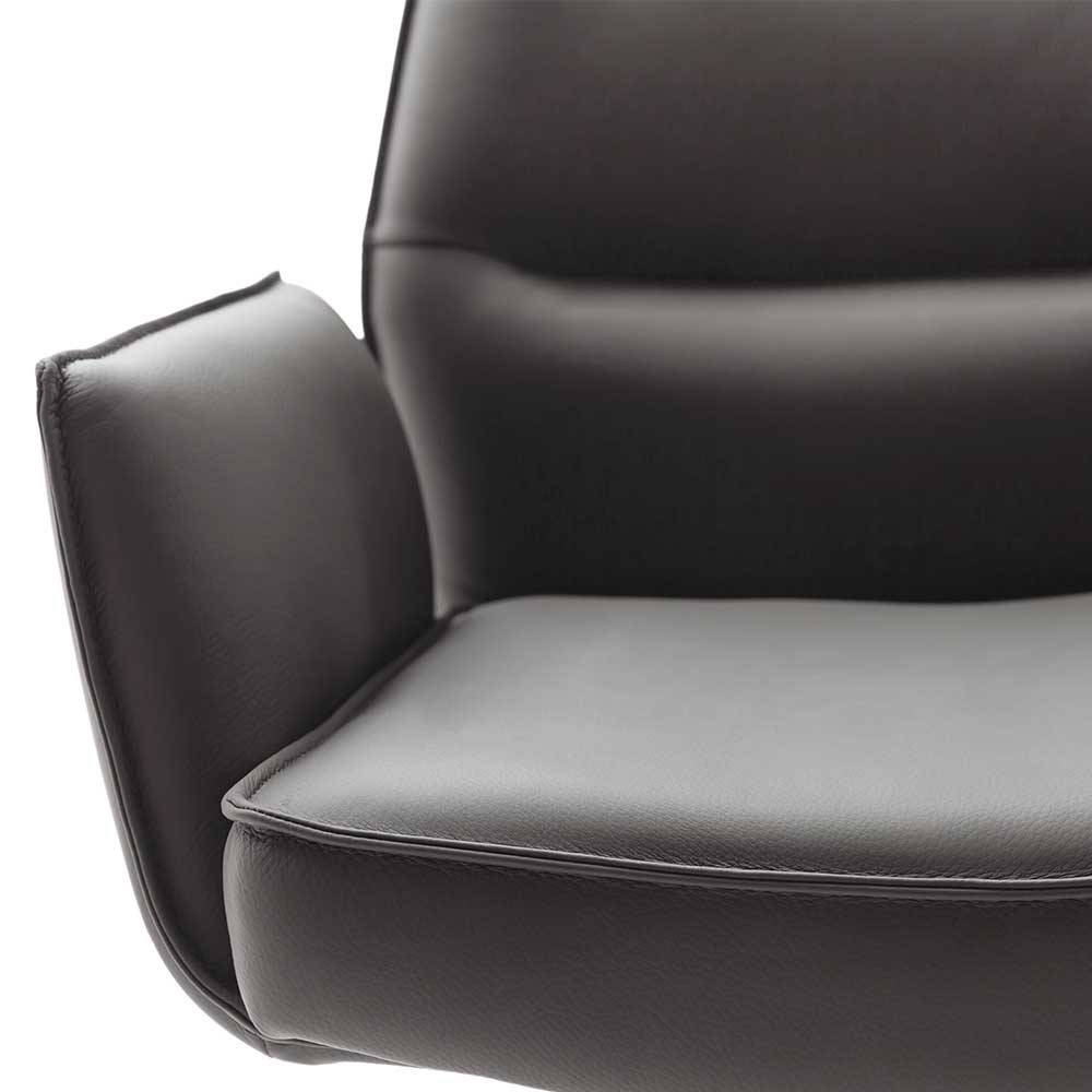 Echtleder Tischsessel mit Taschenfederkern - Barreff (2er Set)