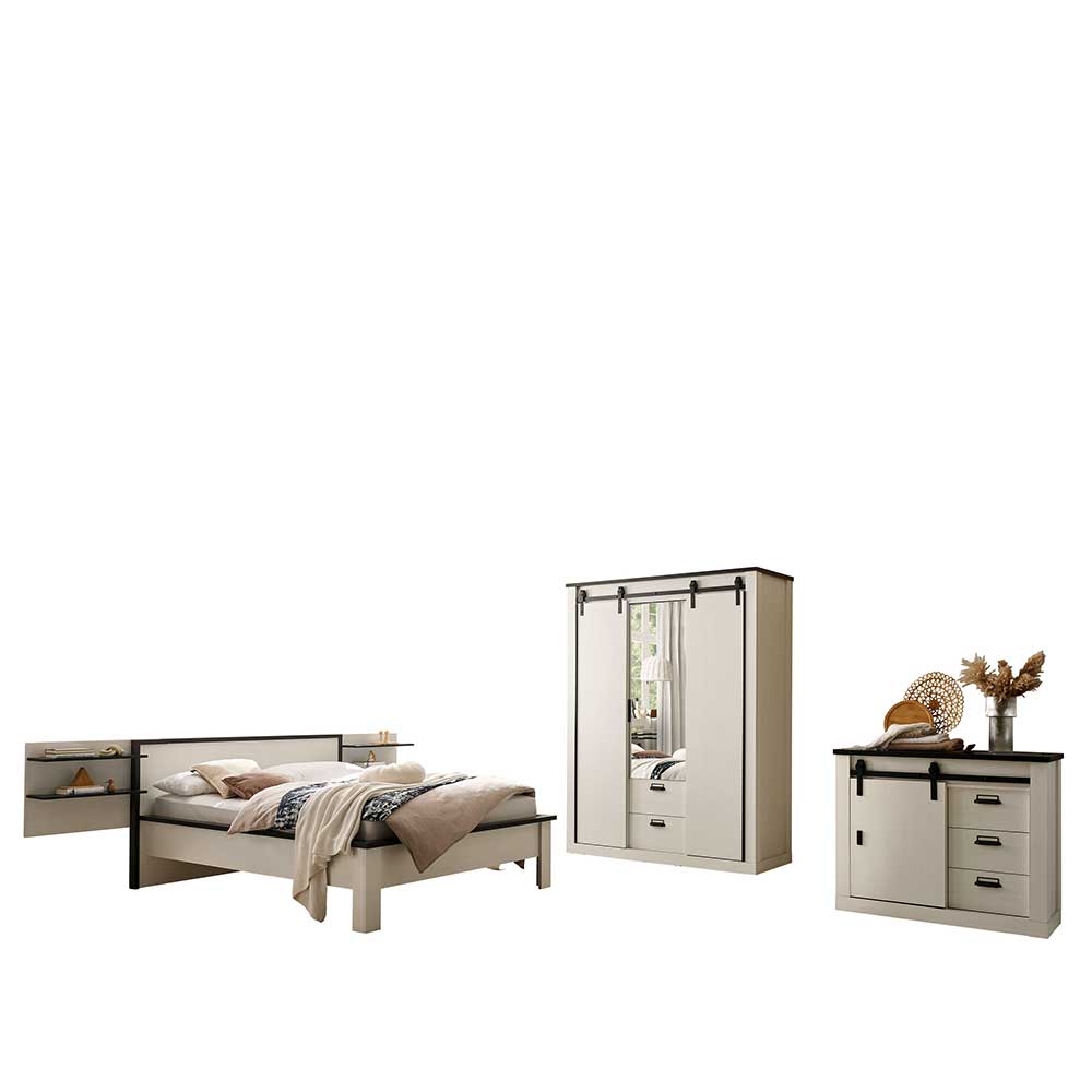 Schlafzimmer-Möbel-Set mit Bett 140x200 - Tramos (fünfteilig)