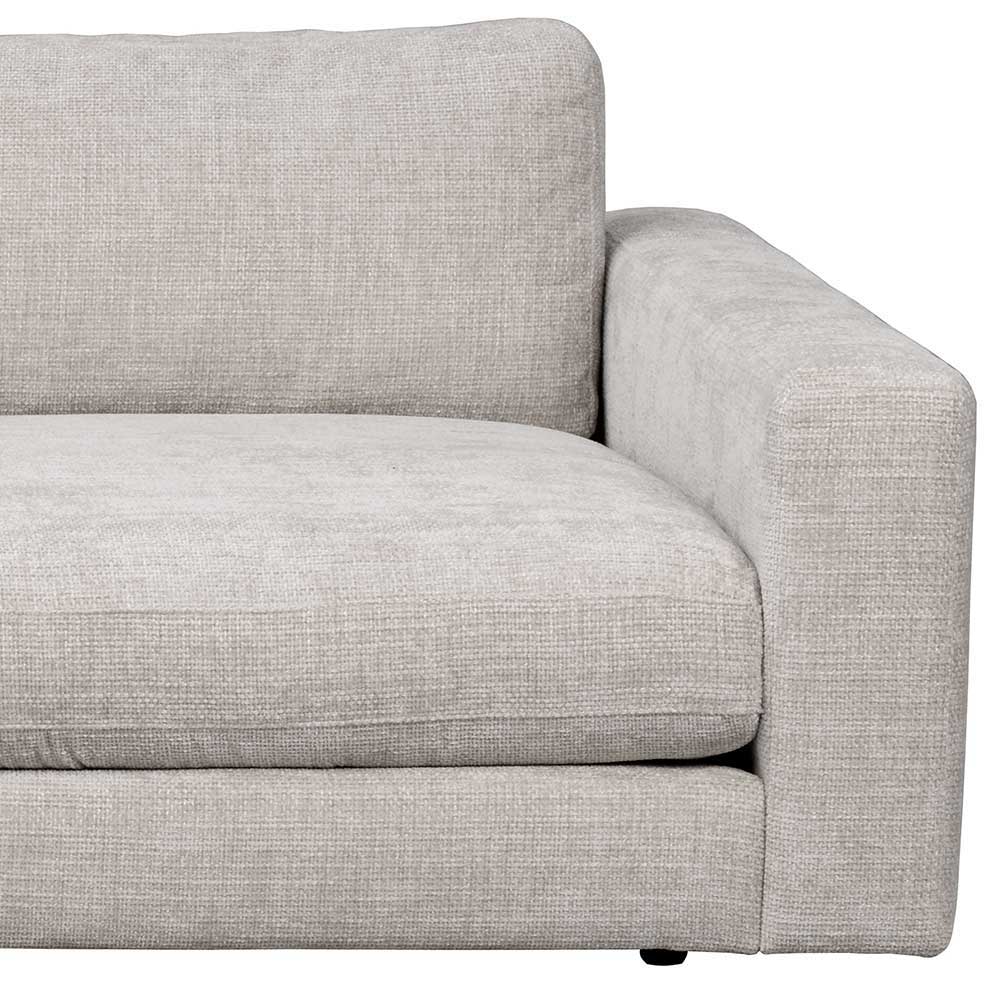 Hellgraue Wohnzimmercouch aus Webstoff - Esmen