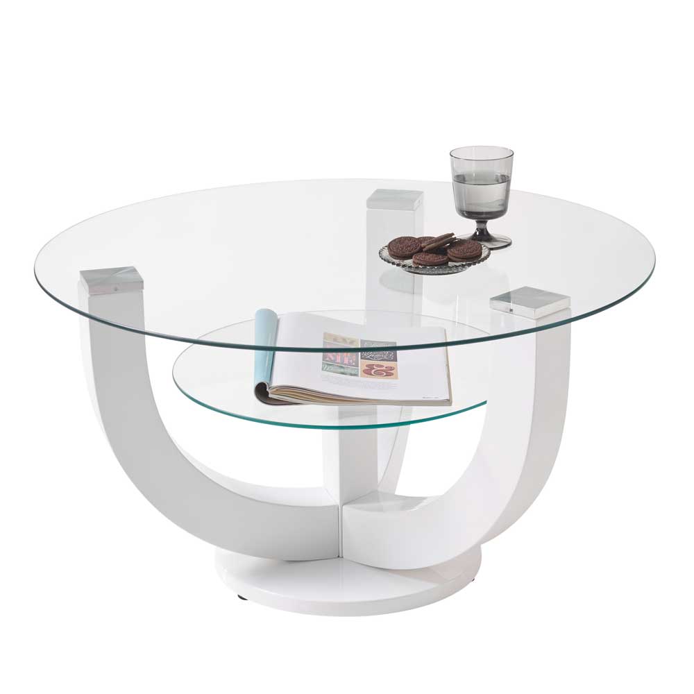 Runder Glas Couchtisch 80x40x80 cm - Gremas