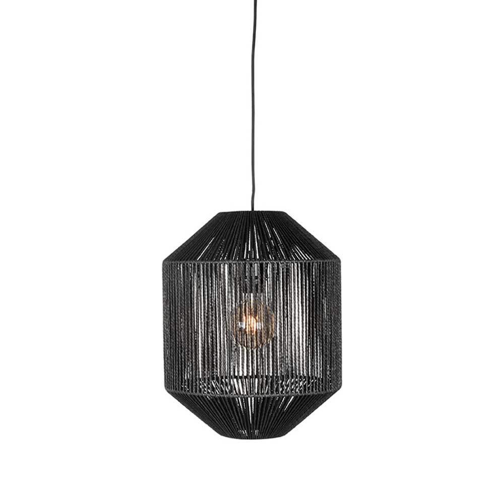 Schwarze Hängelampe aus Jute - Pandau
