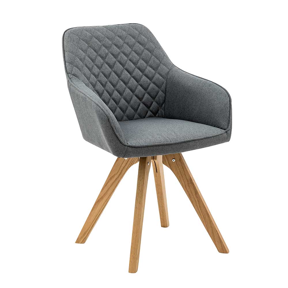 Esszimmer Tischsessel in Grau - Izmael (2er Set)