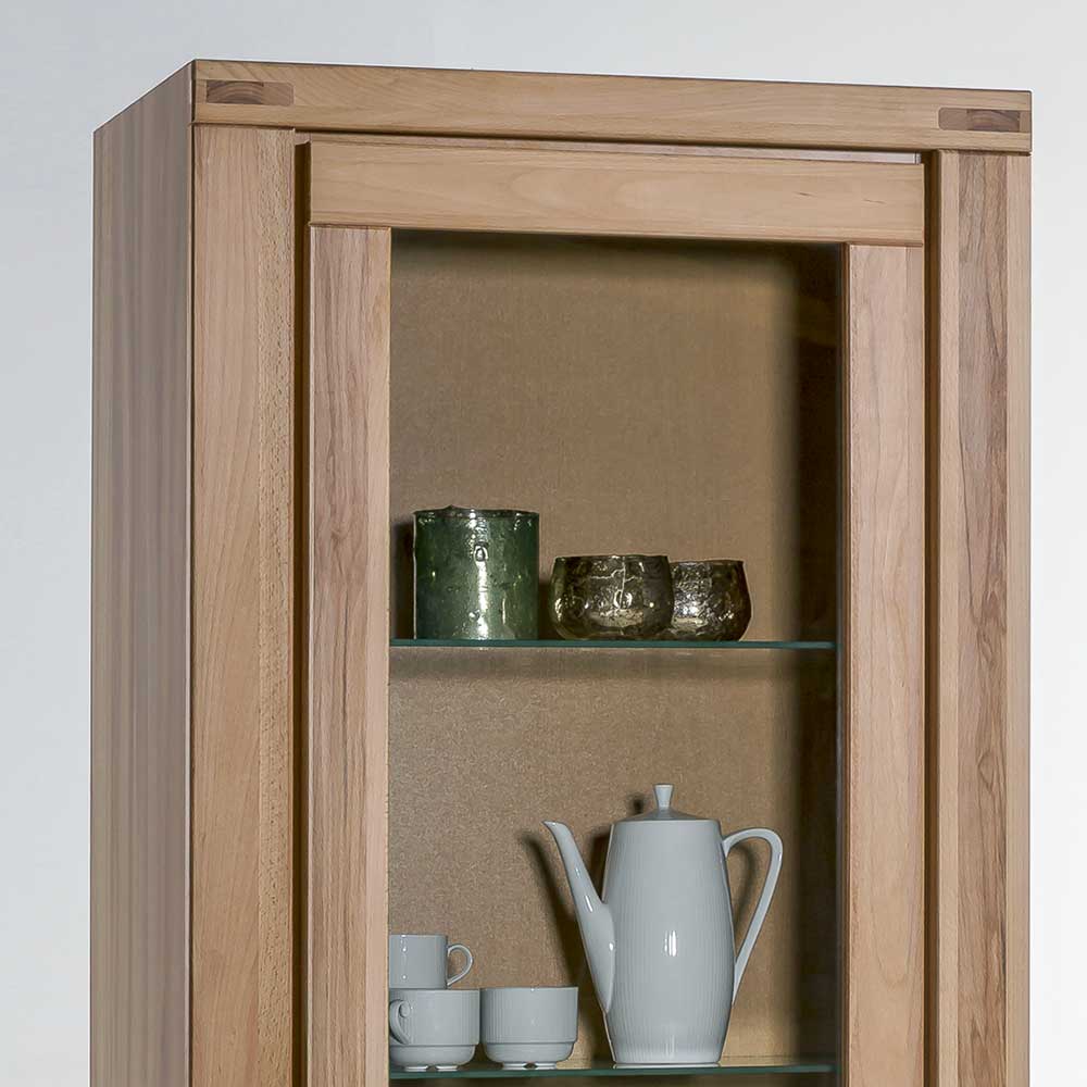 68cm breiter Vitrinenschrank in Kernbuche - Uhelia
