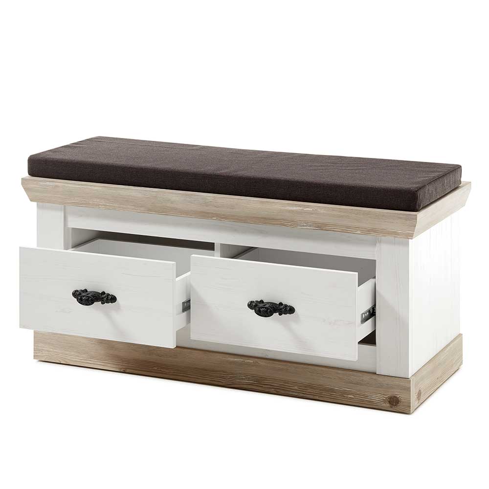 Country Flurbank mit 2 Schubladen - Nedita