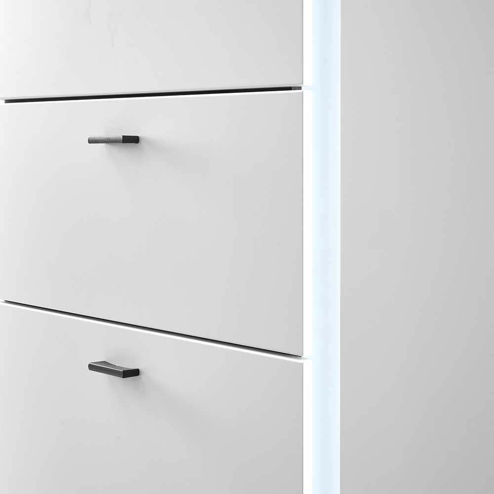 Sideboard mit vertikaler, stimmungsvoller LED-Beleuchtung in Weiß – Tirol