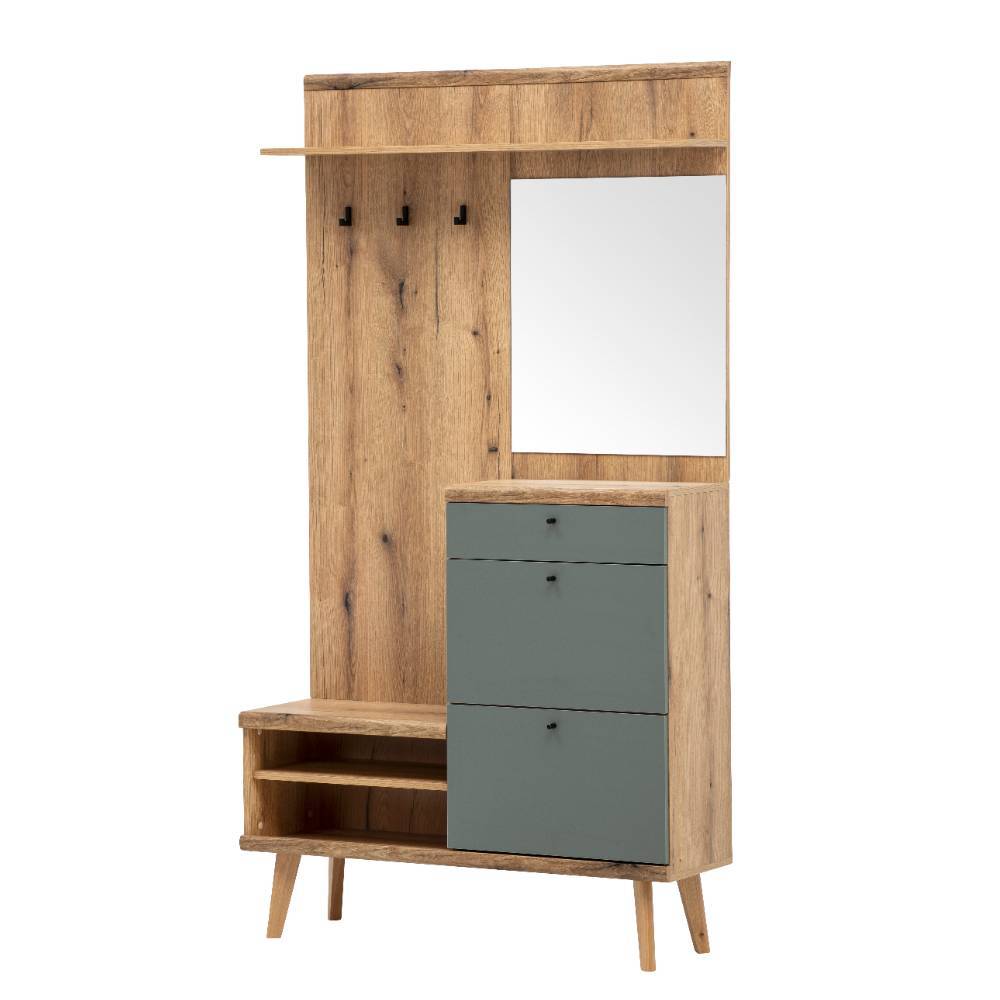 Garderobe und Highboard Set - Oliva (zweiteilig)