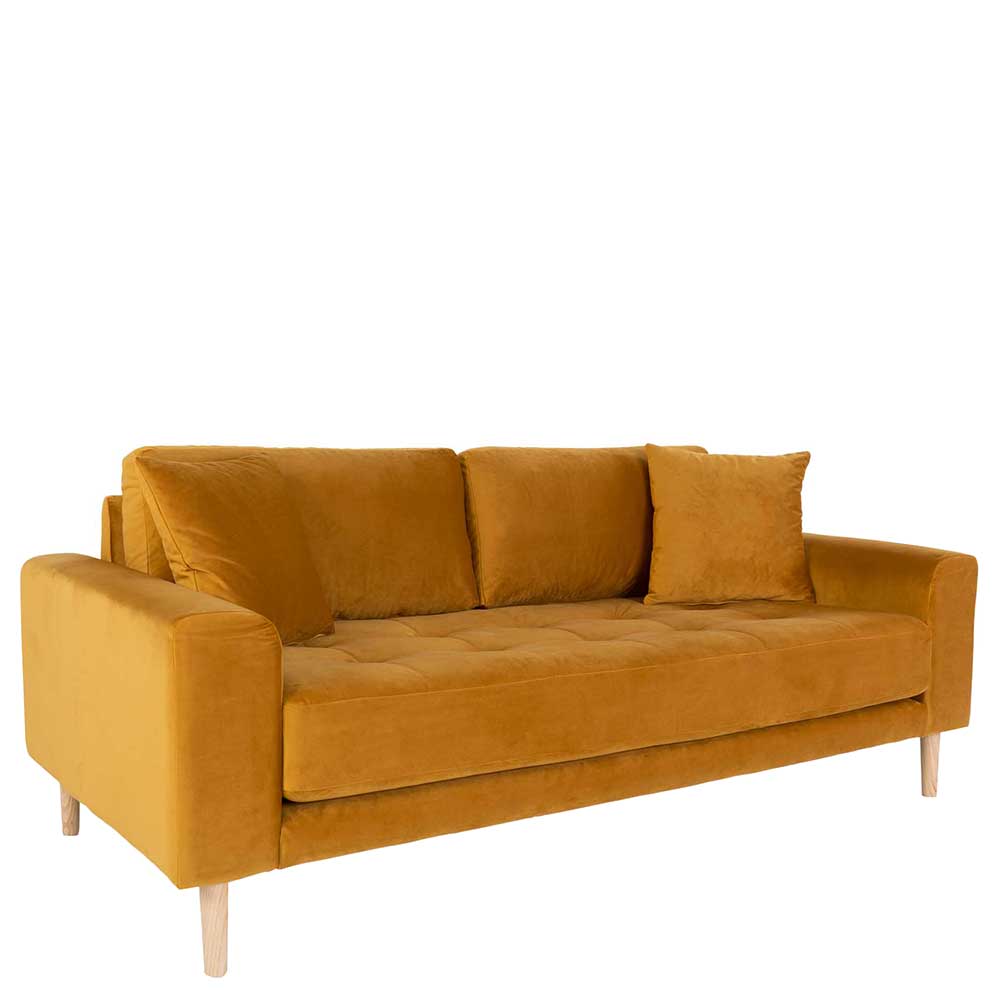 2,5 Sofa in Gelb Samt - Plural