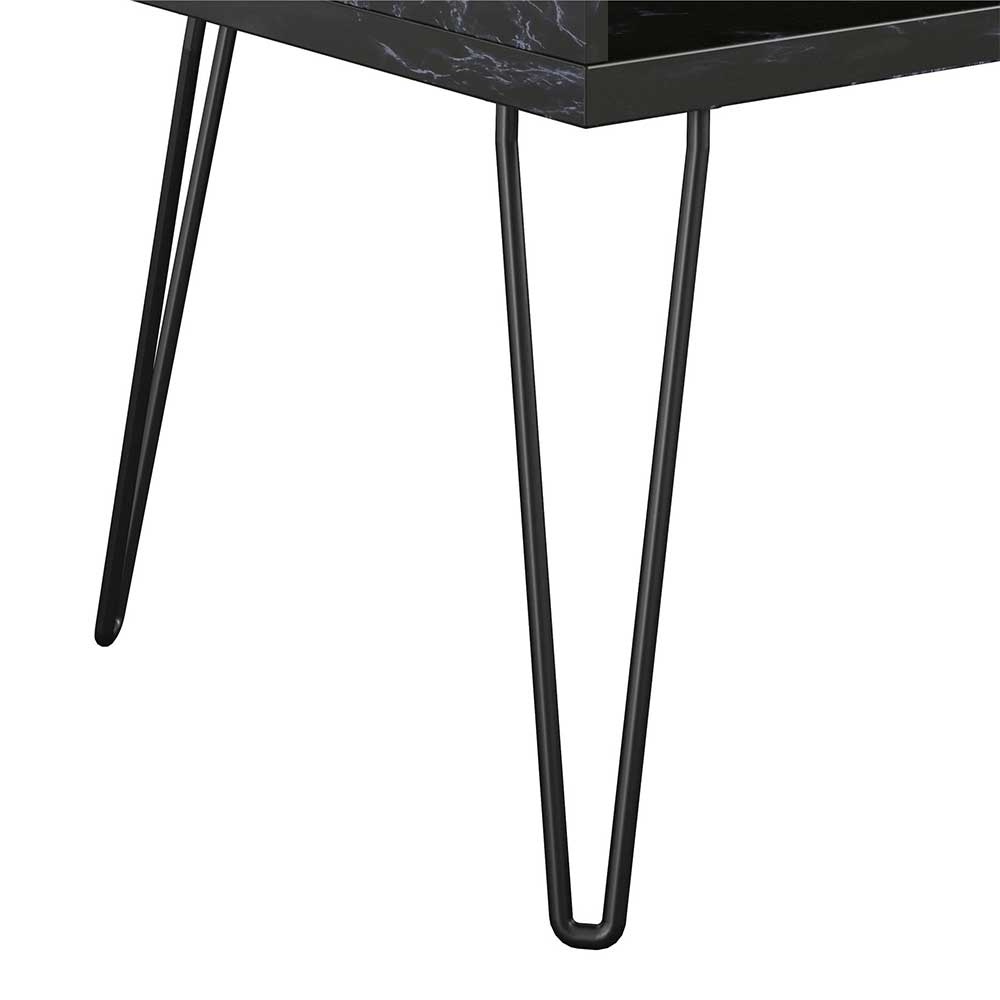 TV-Board in Marmor Optik Schwarz Grau - Select