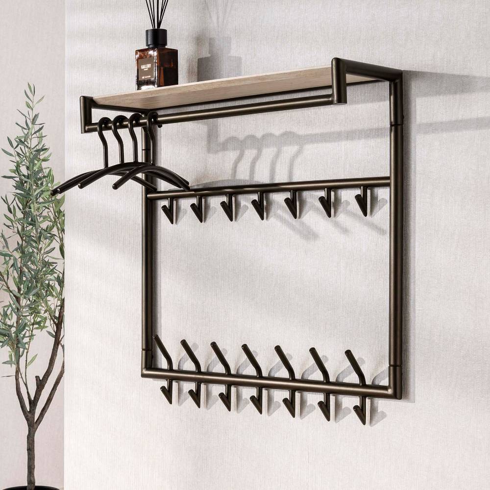 Industry Wandgarderobe mit 14 Kleiderhaken - Matura