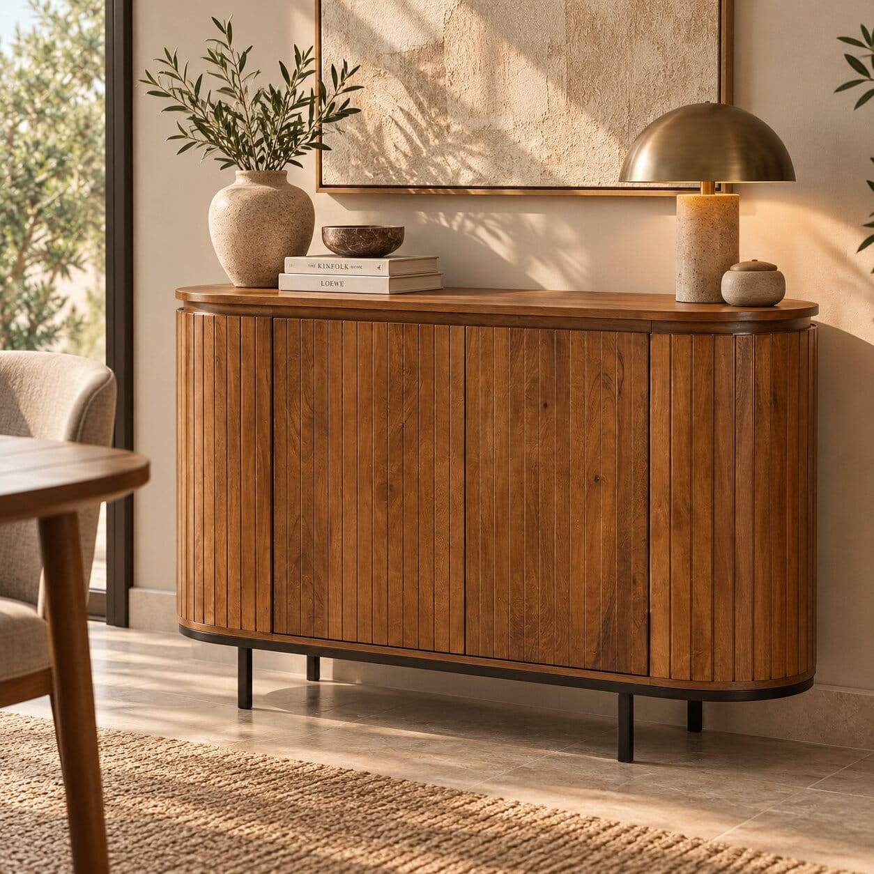 Retro Design Kommode aus Mangoholz - Galadira