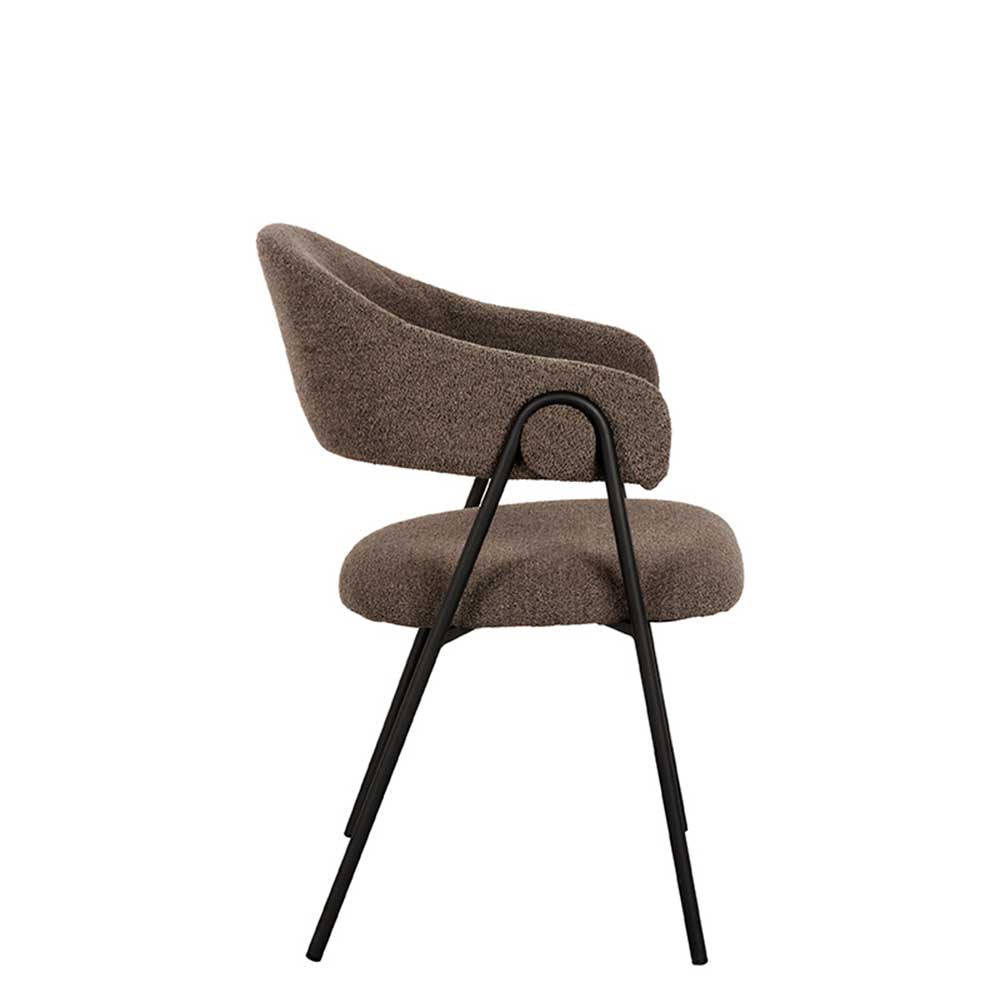 Polsterstühle in Hellbraun Boucle - Jaggon (2er Set)