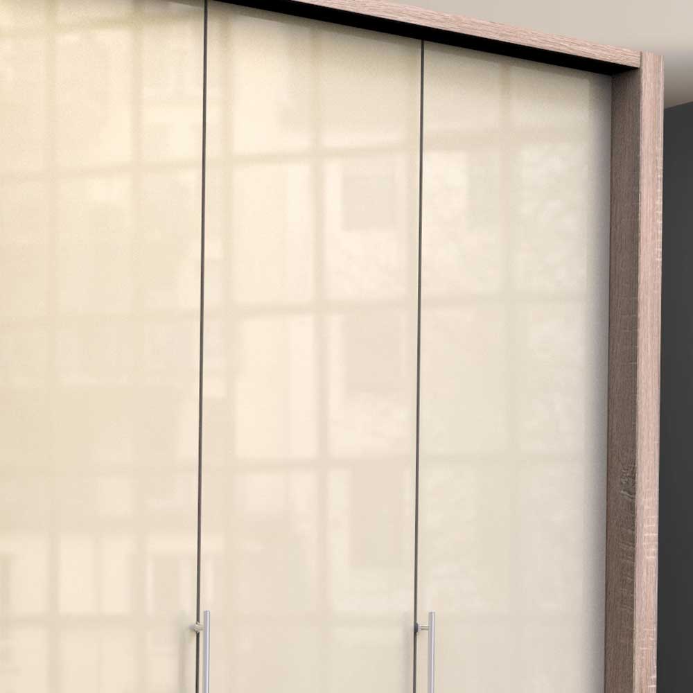 Schmaler Kleiderschrank in Cremefarben - Rativian