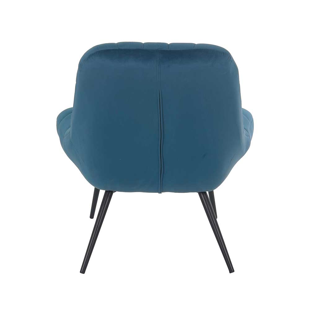 76x86x86 Samt Loungestuhl in Blau - Sixtys
