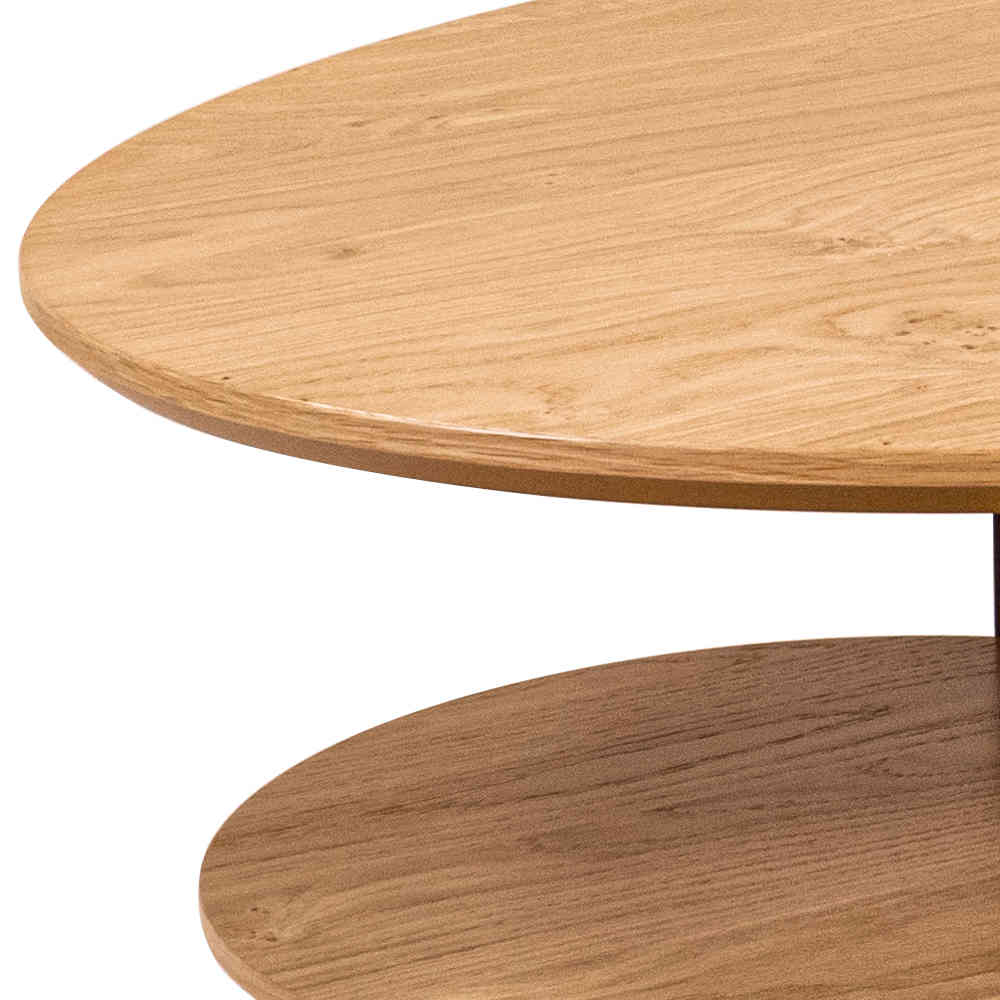 Couchtischplatten aus heller Eiche mit abgerundeten Kanten und natürlicher Holzmaserung – Hiltona