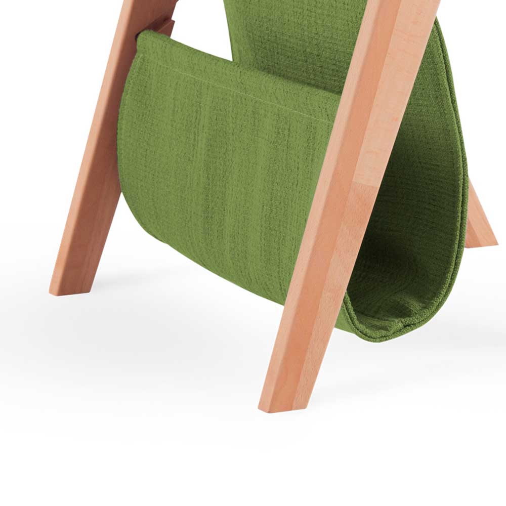 Kernbuche Nachttisch Rivaso mit Stofftasche in Grün
