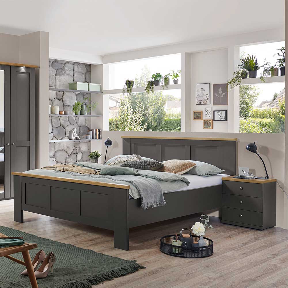 Modern Country Bett mit 180 cm Breite - Cretania