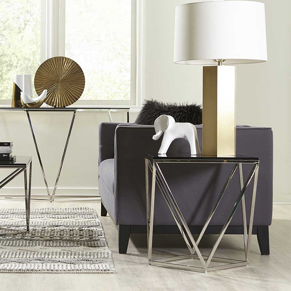51x56x51 Designer Beistelltisch aus Rauchglas - Lova