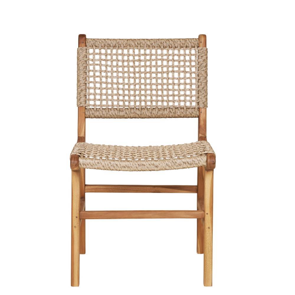 Teak Holzstühle mit Kordelgeflecht - Merlan (2er Set)