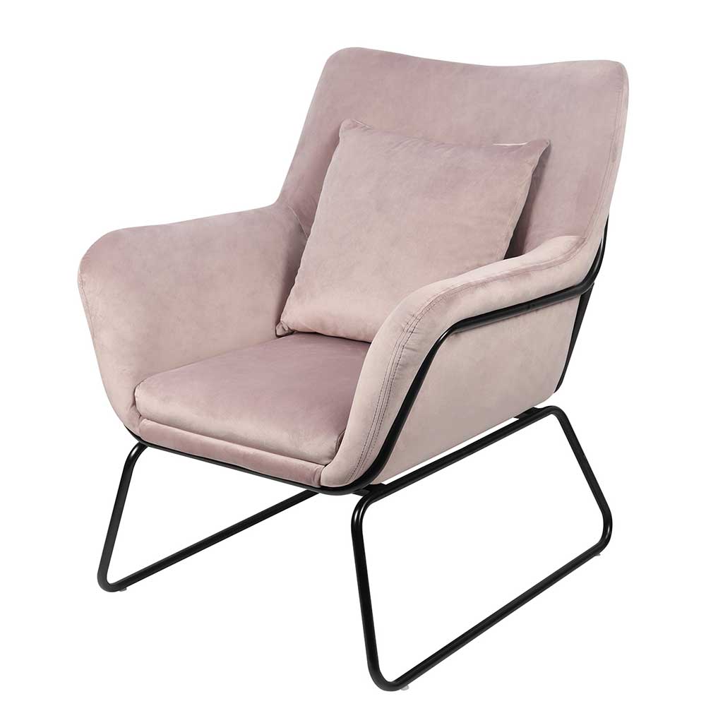 68x82x75 Samt Sessel in Rosa - modern - Jirma