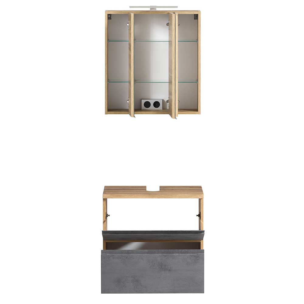 Waschtisch mit Spiegelschrank als Set - Mia (zweiteilig)